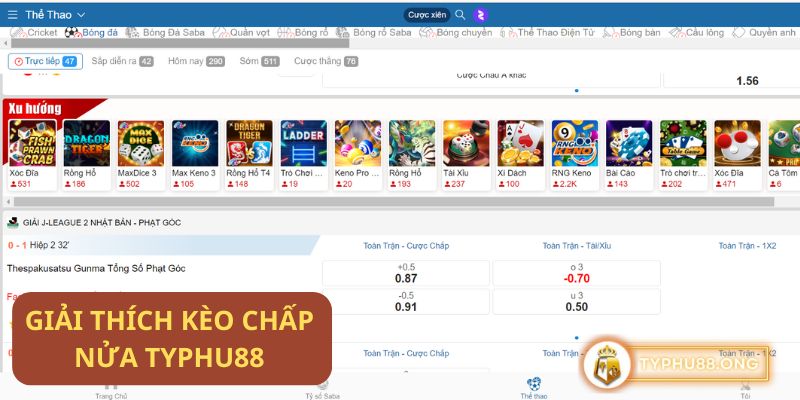 Kèo chấp nửa Typhu88: Tìm hiểu về loại kèo phổ biến trong cá cược bóng đá